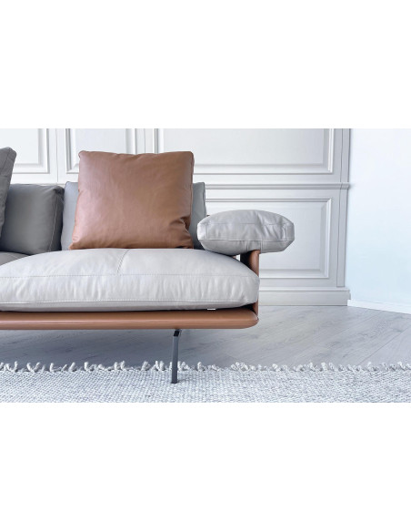 Divano Get Back in pelle marrone e grigia (Offerta Expo) Poltrona Frau - 4