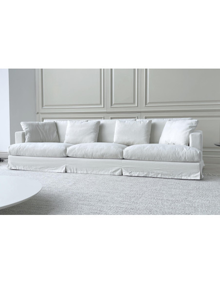 Canapé Karma en tissu blanc (Offre Expo) Saba - 3