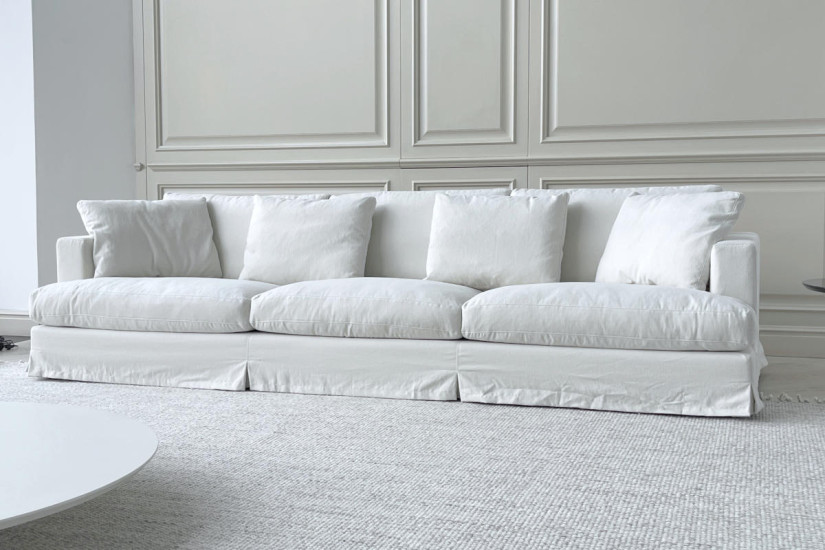 Karma White Fabric Sofa (Expo Offer) Saba - 3