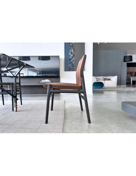 Chaise Ipanema en cuir marron (Offre Expo) Poliform - 3