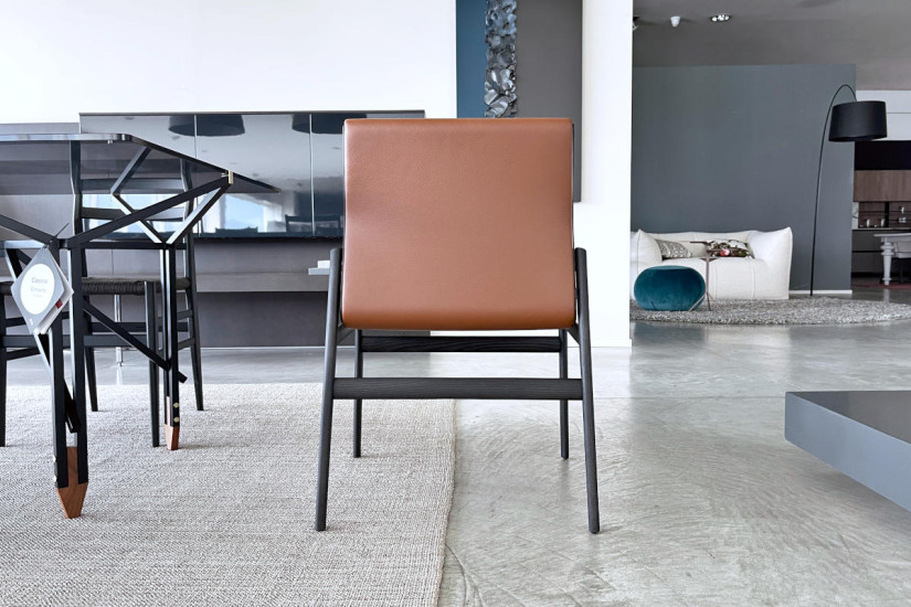 Chaise Ipanema en cuir marron (Offre Expo) Poliform - 4