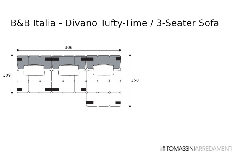 Divano Tufty-Time in tessuto beige (Offerta Expo) B&B Italia - 8