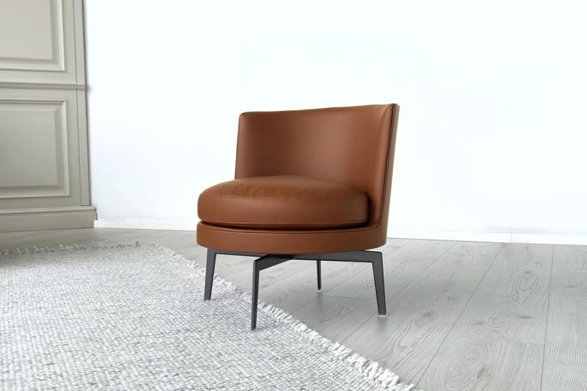 Poltrona Feel Good in pelle marrone (Offerta Expo) Flexform - 6