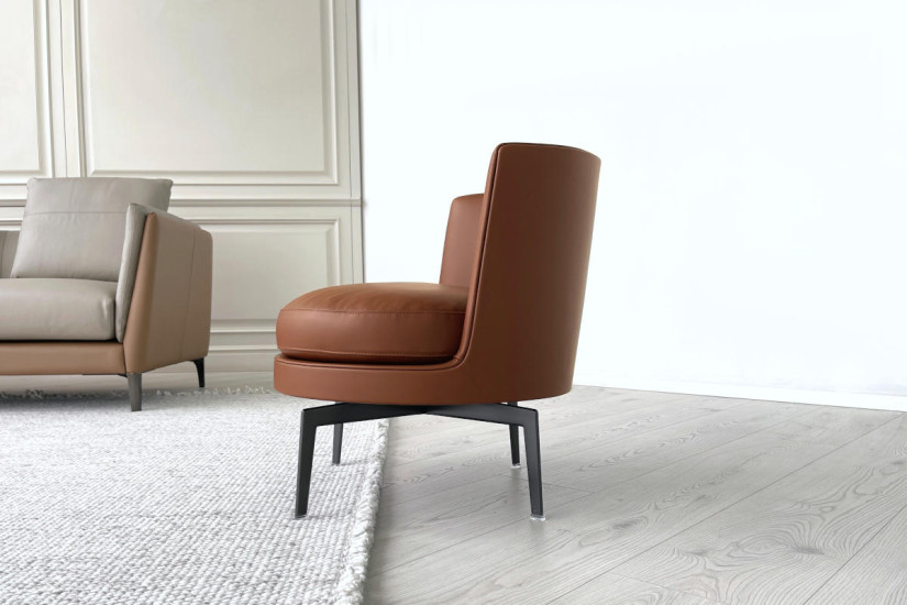 Feel Good Brown Leather Armchair (Expo Offer) Flexform - 7