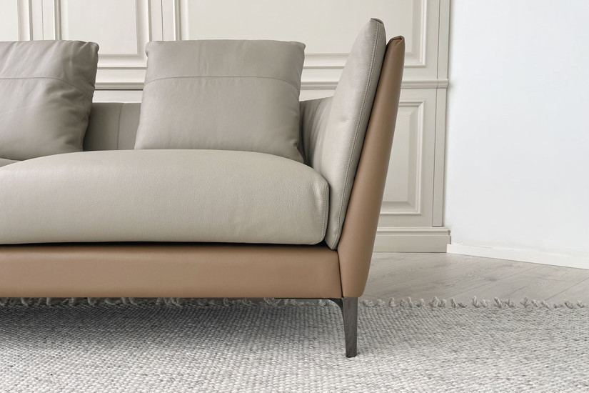 Divano Bretagne in pelle marrone (Offerta Expo)  - 3