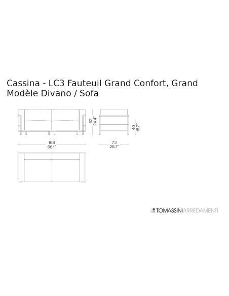 LC3 Fauteuil Grand Confort, Grand Modèle White Sofa (Expo Offer) Cassina - 5