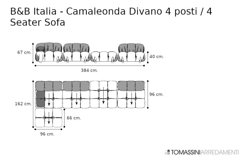 Camaleonda 4 Seater Green Sofa (Expo Offer) B&B Italia - 9