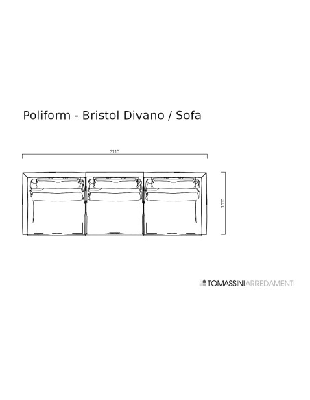 Bristol Grey Fabric Sofa (Expo Offer) Poliform - 7