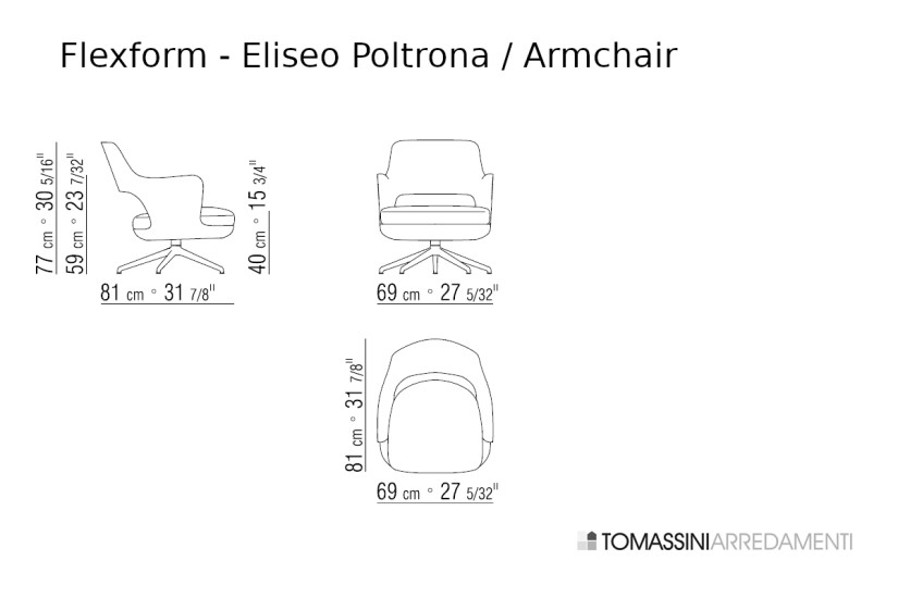 Eliseo Brown Leather Armchair (Expo Offer) Flexform - 8