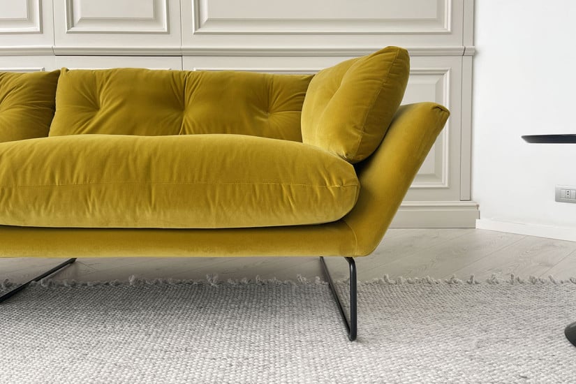New York Suite Yellow Velvet Sofa (Expo Offer) Saba - 3