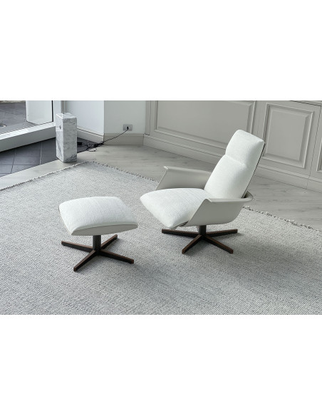 Fauteuil et Pouf Clori en tissu blanc (Offre Expo) Giorgetti - 5