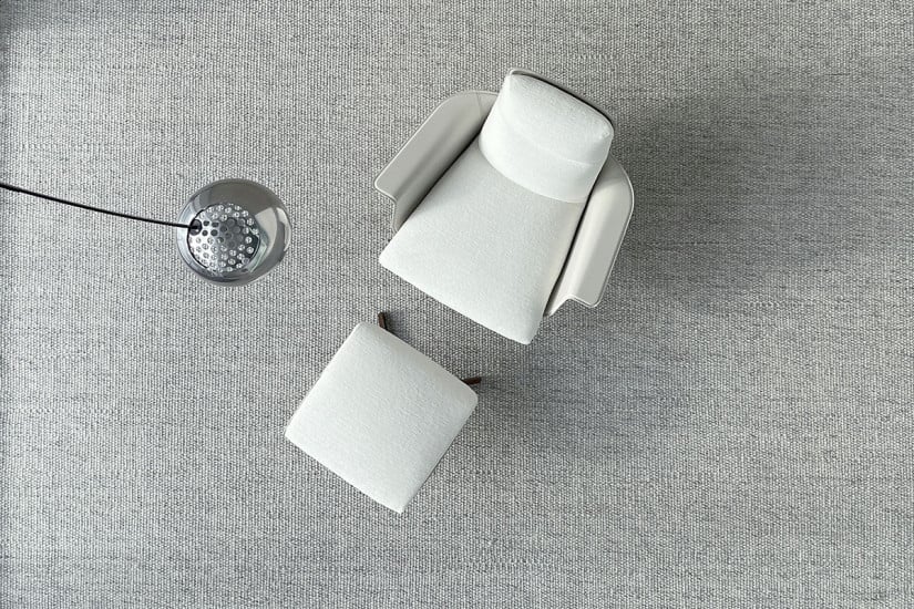 Poltrona e Pouf Clori in tessuto bianco (Offerta Expo) Giorgetti - 7