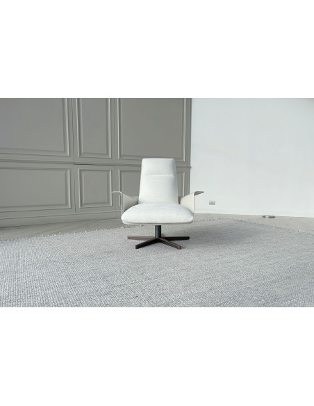 Fauteuil et Pouf Clori en tissu blanc (Offre Expo) Giorgetti - 2