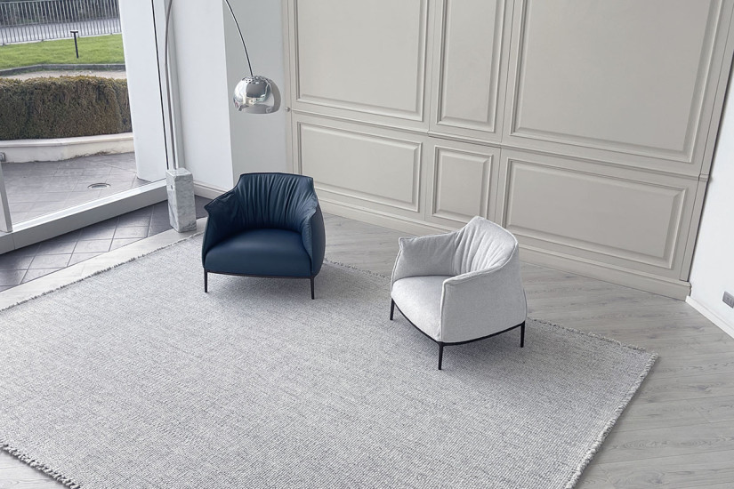 Fauteuil Archibald Large en cuir bleu (Offre Expo) Poltrona Frau - 5