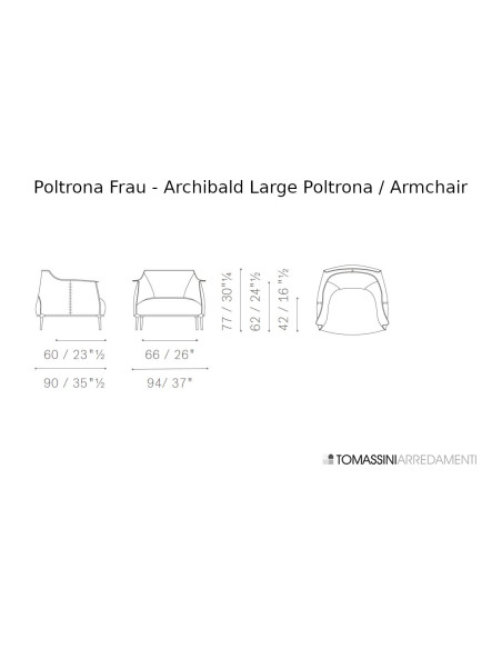 Poltrona Archibald Large in pelle blu (Offerta Expo) Poltrona Frau - 9
