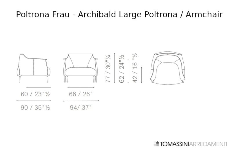 Archibald Large Blue Leather Armchair (Expo Offer) Poltrona Frau - 9