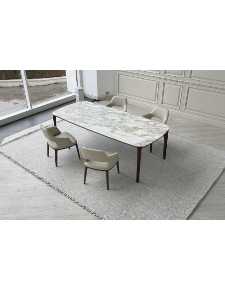 Sedia Sophie Lite in pelle beige (Offerta Expo)  - 6