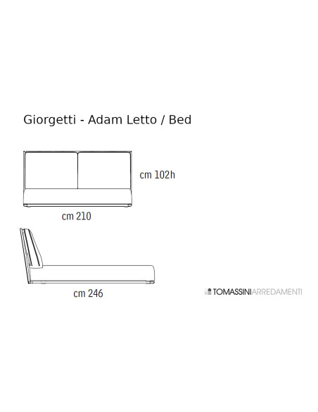 Letto Adam in pelle beige (Offerta Expo) Giorgetti - 8