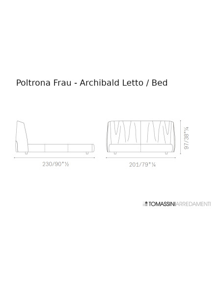 Archibald Blue Leather Bed (Expo Offer) Poltrona Frau - 8