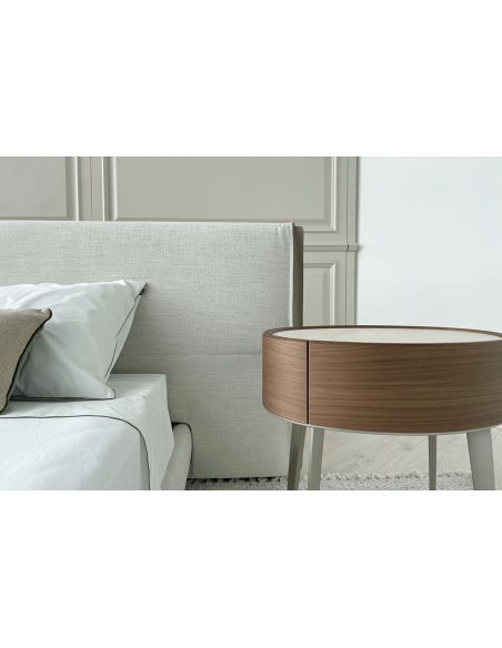 Yume Bed in Sand-Colored Fabric (Expo Offer) Poliform - 4