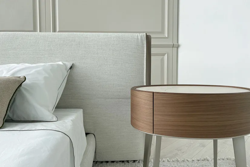 Yume Bed in Sand-Colored Fabric (Expo Offer) Poliform - 4