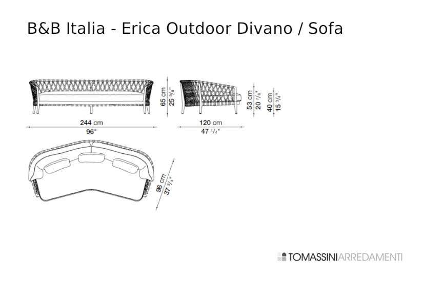 Divano per esterno Erica a righe (Offerta Expo) B&B Italia Outdoor - 7