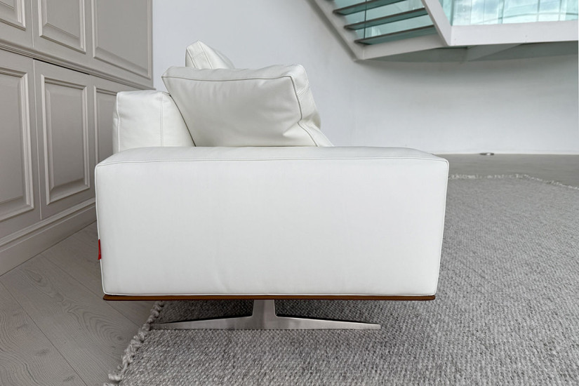 Soft Dream White Leather Sofa (Expo Offer) Flexform - 5