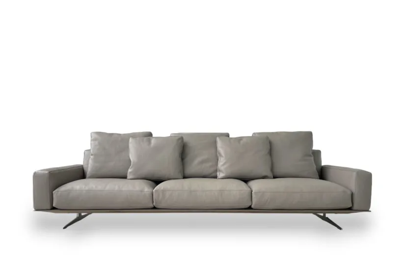 Soft Dream Grey Leather Sofa (Expo Offer) Flexform - 7