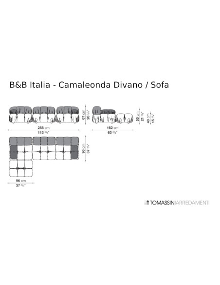 Canapé Camaleonda vert olive à 4 éléments (Offre Expo) B&B Italia - 7