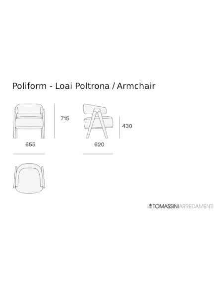 Poltrona Loai Rossa (Offerta Expo) Poliform - 6