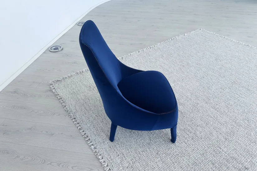 Febo Blue Bergère Armchair Maxalto - 3