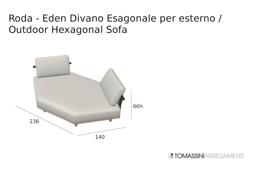 Divano per esterno esagonale Eden bianco Roda - 8