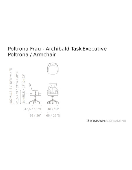 Poltrona Archibald Task Executive bordeaux (Offerta Expo) Poltrona Frau - 7