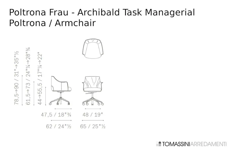 Archibald Task Managerial Bordeaux Armchair (Expo Offer) Poltrona Frau - 7