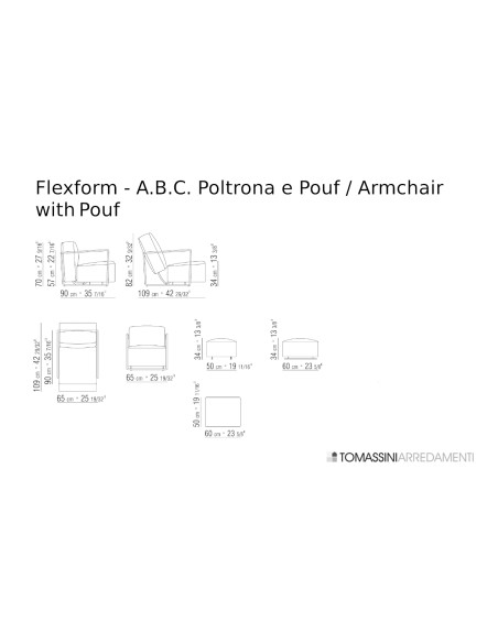 Poltrona A.B.C. nera e pouf (Offerta Expo) Flexform - 8