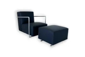 Poltrona A.B.C. nera e pouf (Offerta Expo) Flexform - 7