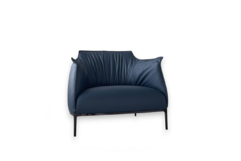 Fauteuil Archibald Large en cuir bleu (Offre Expo) Poltrona Frau - 8
