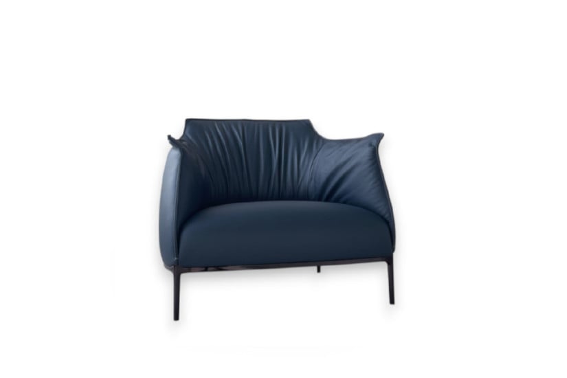 Poltrona Archibald Large in pelle blu (Offerta Expo) Poltrona Frau - 8
