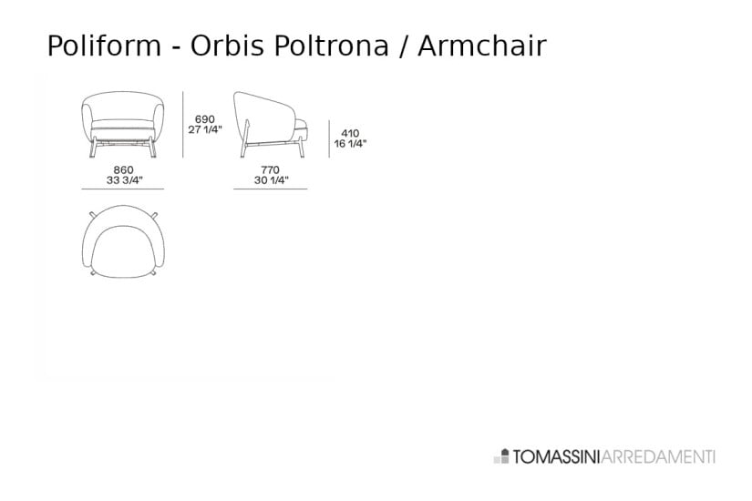 Orbis White Armchair (Expo Offer) Poliform - 8