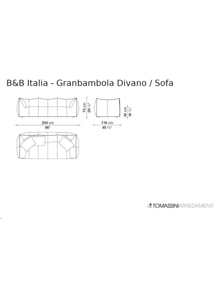 Le Bambole - Divano Granbambola in tessuto bianco B&B Italia - 11