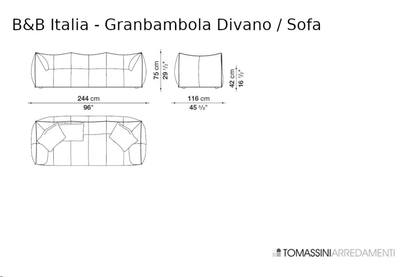 Le Bambole - Divano Granbambola in tessuto bianco B&B Italia - 11