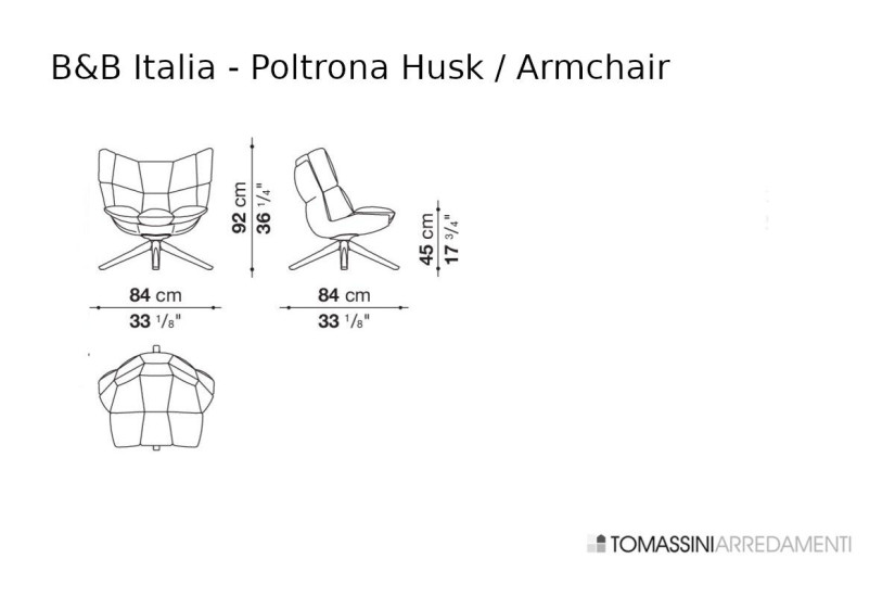Poltrona Husk in pelle marrone B&B Italia - 7