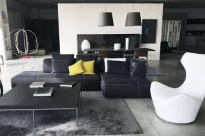 Canapé Bend en tissu anthracite (Offre Expo) B&B Italia - 5 2