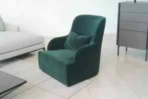 Meridiani Poltrona Liu Skin in velluto verde scuro (Offerta Expo) 2