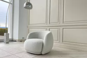 Fauteuil Pacific en tissu blanc sale (Offre Expo) Moroso - 5 2