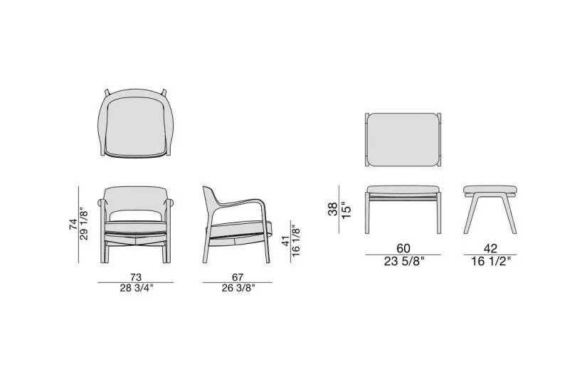 Louis Armchair and Loretta Pouf (Expo Offer)