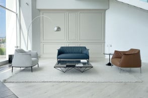 Divano Archibald in pelle blu polvere (Offerta Expo) Poltrona Frau - 8 2
