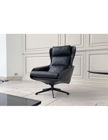 Poltrona Cab Lounge en cuir noir (Offre Expo) Cassina - 1