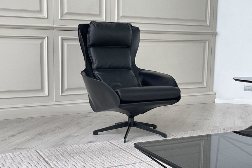 Poltrona Cab Lounge en cuir noir (Offre Expo) Cassina - 2