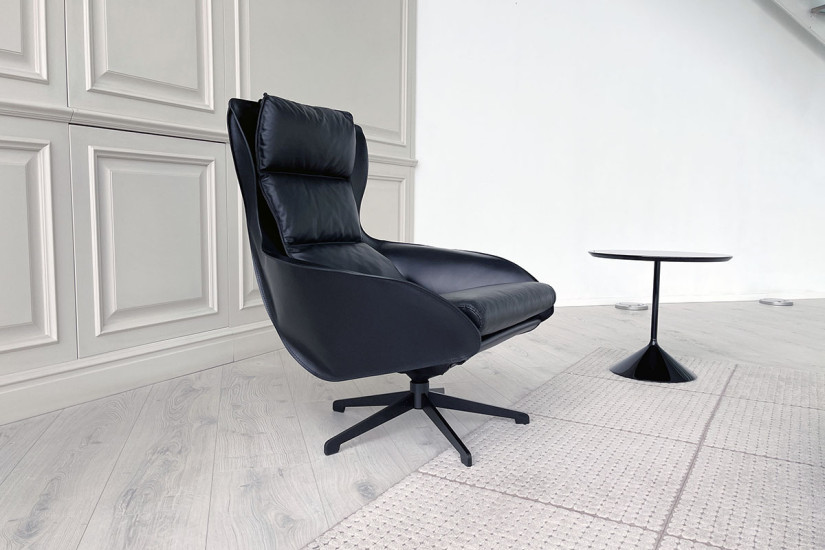 Poltrona Cab Lounge en cuir noir (Offre Expo) Cassina - 3